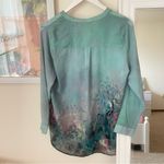 Soft Surroundings  Fantasia Sheer Watercolor Tunic in Sunset Garden Size MP Photo 5