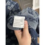 Solitaire  Women's Dark Wash Denim Short Sleeve Blue Floral Belted Mini Dress‎ Photo 6