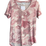 Athleta  Breezy Scoop Bashful Rose V Neck Tie Dye Short Sleeve Tee Photo 0