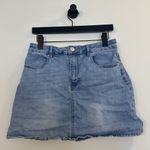1. State  Denim Pocket Pencil Mini Skirt in Wash Medium Blue Size Medium Photo 1