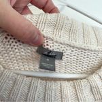 Aerie  AMERICAN EAGLE Heathered Crew Sweater Cream Ivory Coral Colorblock Cotton Photo 4