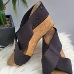 Lucky Brand  Miller Black Strapped Wedges 8.5 Photo 2