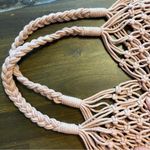 Crochet Boho Tote Handbag Rose Blush Pink Mauve Fringe Babe Reversible Photo 4