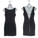 Codi Black Bow Back Sleeveless Exposed Zipper Sheath Dress Photo 1