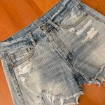 American Eagle Light Wash Distressed Shorts Photo 3