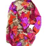 Liz Claiborne Vintage 100% Silk Scarf Floral Pattern Rectangle Made in Japan 55" Photo 1