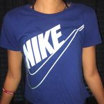 Nike ‎ Slim Fit Crop Top Blue Size Medium Photo 0
