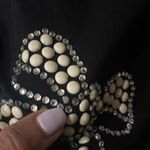 Karl Lagerfeld Black Embellished Short Sleeve Tee Photo 5