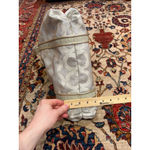 Coach  Poppy Glam Signature Metallic Tote Bag Silver 14489 FLAW Photo 9