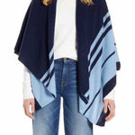 Halogen 100% Cashmere Stripe Wrap Shawl Scarf, Blue/Black Luxury Cashmere NWT Photo 0