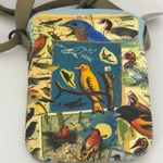Art Bird Allover Bird Print Neoprene Sleeve Crossbody Bag 8 1/2" X 5 1/2" Yellow Photo 3