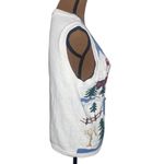 Vintage wool winter theme embroidered buttoned sweater vest shimmer accents sz M White Size M Photo 3