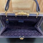 via spiga  Violet “Olivia” Purple Suede Snakeskin Leather Trim Clutch Handbag Photo 4