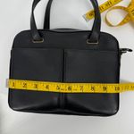 Liz Claiborne Vtg  Black Leather Hand Bag Tote Purse Classic Simple Minimalist Photo 9