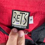 Bets By Canvasbacks Womens Jacket Small Red Black Abstract Button Front Top Photo 1