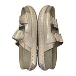 Free People  Silver Panama Leather Platform Sandal 38 (8) Boho Buckle Photo 5