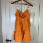 ZARA  Eyelet Babydoll Summer Dress Medium Festival Spaghetti Tie Back Orange Photo 1