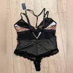 🆕 Fox & Royal NWT Womens Plus M 18 Animal Print Bodysuit Lingerie NEW Black Size 2X Photo 2