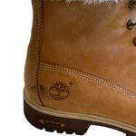 Timberland  Leather Glitter Fur Tan Brown Boots Size 8 Women's Lace Up Casual Photo 3