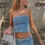 ZARA Denim Corset Top Photo 0