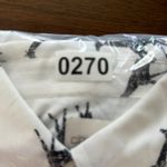 Chico's  Shirt Womens Medium Black‎ White Giraffes Neutral Office Casual Novelty Photo 9