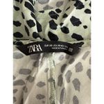 ZARA Leopard Print Cami Spaghetti Strap Drape Neck Tank Top Blouse XS Green Grey Photo 8