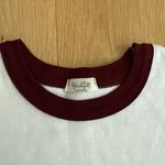 Brandy Melville Tee Crew Neck Short Sleeve USA Hailie One Size White Red Photo 1