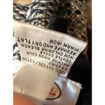 Talbots  Black White Geometric Fair Isle Zip Up Cardigan Sweater Women M Cotton Photo 3