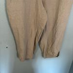Flax  Womens 100% Linen Tan Pull On Cropped‎ Tapered Pants Photo 4