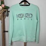 Kenzo Paris Mint Green Sequin Logo Crewneck Sweatshirt Womens Size Large Photo 1