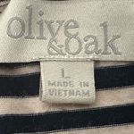 Olive & Oak T-Shirt Dress Short Sleeve Navy Stripes Waist Size L Photo 3
