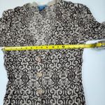 WHITE + WARREN 100% Cashmere Scroll Pattern V Neck Cardigan Sweater Womens M Brown Size M Photo 4
