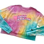 By Samii Ryan | Don’t Play Me Multicolor Tie Dye Cropped Sweatshirt Medium Pink Photo 0