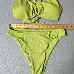 Womens Juniors Swimsuit XL Lime Green Front Keyhole Ring Ribbed 2 Piece NEW Size undefined Photo 8