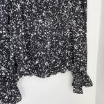 A New Day Black White Smocked Long Sleeve Square Neck Blouse Top L Photo 1