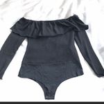 ZARA Off Shoulder Black Bodysuit Photo 1
