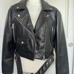 Topshop Black Leather Moto Jacket Photo 1