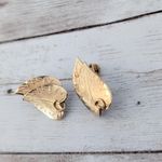 Vintage Clip On Earrings Leaf Duo Photo 3