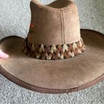 Stetson Vintage  Outback Suede Cowboy Hat With Feather Photo 3