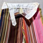 Trina Turk  Multicolor Striped Ankle Crop Pants with Button Detail Size 6💛 Photo 8