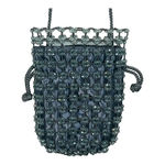 Beaded Silver Gray Cinched Evening Bag Purse Shoulder Crossbody Sparkly‎ Photo 2