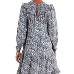 Boden Ditsy Floral Smocked Yoke Blue Mini Dress size 4L Photo 4