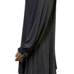 GiGio Gray Ribbed A Line Button Henley V Neck Long Sleeve Dress Oversized Small Photo 5