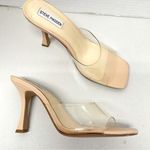 Steve Madden Lipa Vinyl Slip On Heels Womens 10 Cream Leather Dressy Y2K Mule Photo 0