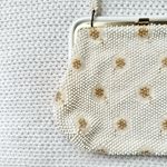 Vintage Corde Bead Bridal Snowflake Winter White Gold Clasp Top Handle Bag Photo 2