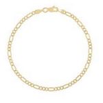 NWT Jordan Blue 14k Gold Figaro Bracelet Photo 0