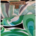 Notations Women's Layered Look Stretch Blouse, 3/4 Sleeves, Black Ring GUC Green Size L Photo 2