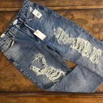 Good American NWT  Good Boy Distressed Straight Leg Rigid Jeans sz 10 Light Wash Photo 6