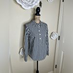 Vineyard Vines Black & White Gingham Check Half Buttoned Pullover Top Sz 4 Photo 5