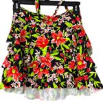 ISLAND ESCAPE RED BLACK & GREEN FLORAL DESIGN TIERED BANDINI SIZE 10 Photo 1